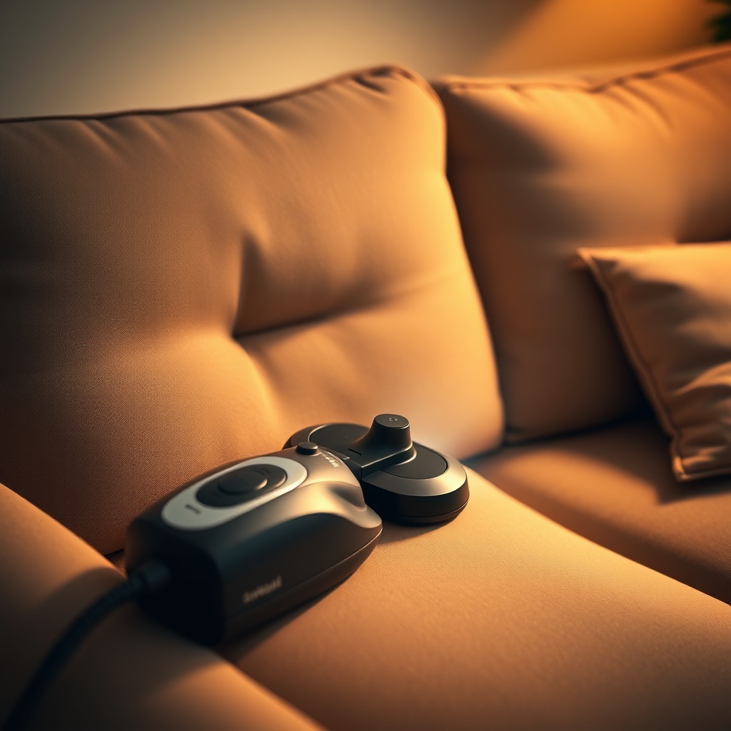 <clean photorealistic photo/illustration of a İstikbal Comfort sofa with a portable steam