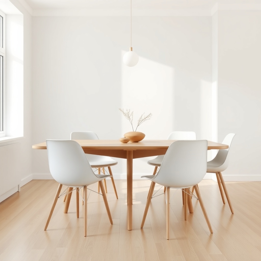 <clean photorealistic photo of a modern İstikbal Comfort dining table with six chairs in a